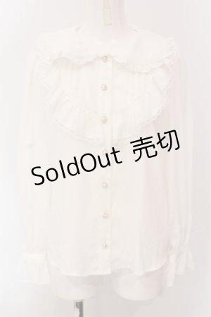 画像: Ank Rouge / タックフリル丸襟ブラウス  オフシロ O-25-05-12-064-CA-BL-IG-OS