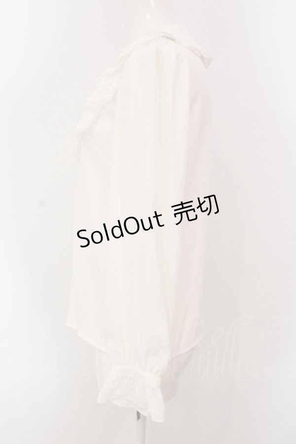 画像2: Ank Rouge / タックフリル丸襟ブラウス  オフシロ O-25-05-12-064-CA-BL-IG-OS (2)