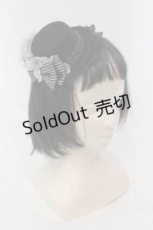 画像: axes femme / リボンプチ薔薇ミニハットクリップ  クロ×ネイビー O-25-05-12-007-AX-ZA-IG-OS
