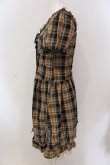 画像3: axes femme / スカラップ刺繍レースアップワンピース  ブラウン O-25-05-12-073-AX-OP-IG-OS (3)