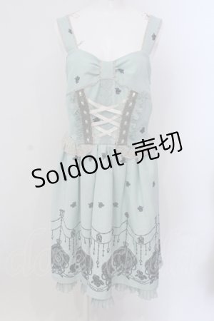 画像: axes femme / フレームパネル柄ドレス  ミント O-25-05-12-074-AX-OP-IG-OS