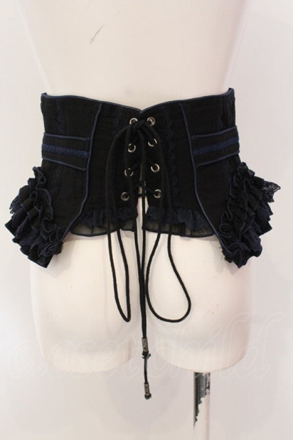 画像4: OZZ ANGELO / Capricious Kitty Corset　コルセット  ブラック×ネイビー O-25-05-12-076-OO-TO-OW-OS (4)