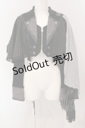 画像: Ozz oneste / トレーン付きショートジャケット  ブラック O-25-05-12-079-OO-JA-OW-OS