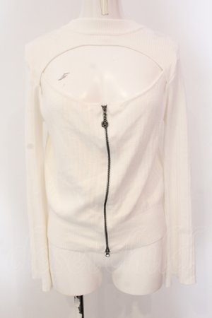 画像: axes femme / センタージップフレア袖ニット F シロ O-25-05-12-081-AX-TO-IG-OS