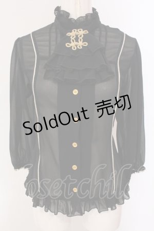 画像: metamorphose / モチーフつきブラウス  クロ O-25-05-12-084-ME-BL-IG-OS