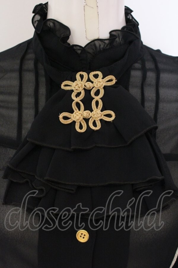 画像2: metamorphose / モチーフつきブラウス  クロ O-25-05-12-084-ME-BL-IG-OS (2)
