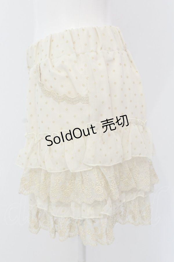 画像2: axes femme / ドットフリルシフォンペチパンツ M アイボリー O-25-05-12-011-AX-PA-IG-OS (2)