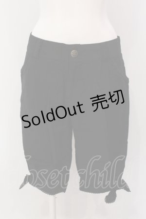 画像: axes femme / 裾リボンハーフパンツ  クロ O-25-05-12-012-AX-PA-IG-OS