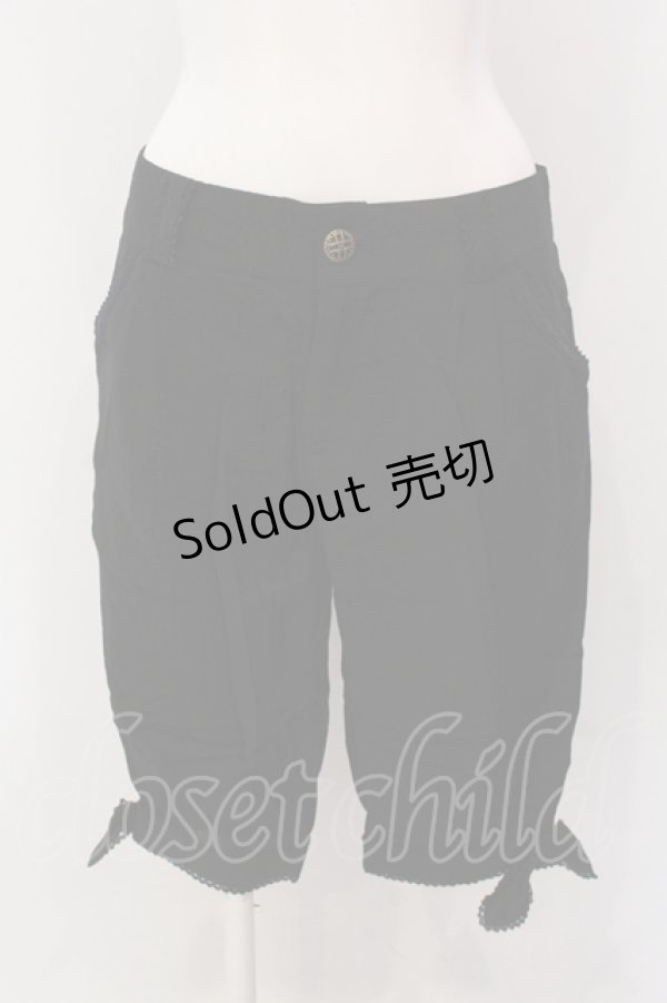 画像1: axes femme / 裾リボンハーフパンツ  クロ O-25-05-12-012-AX-PA-IG-OS (1)
