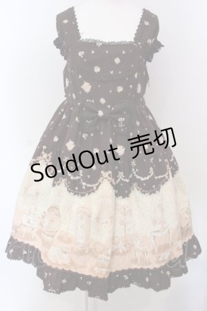 画像: BABY,THE STARS SHINE BRIGHT / Lovely Sweet Room柄ベビードールジャンパースカート  ブラウン O-25-05-12-015-BA-OP-IG-OS