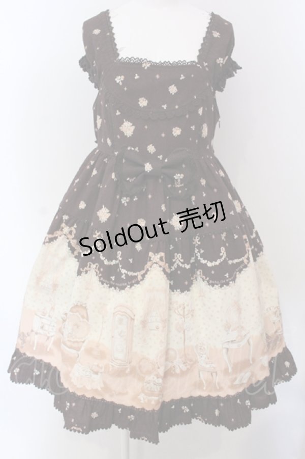 画像1: BABY,THE STARS SHINE BRIGHT / Lovely Sweet Room柄ベビードールジャンパースカート  ブラウン O-25-05-12-015-BA-OP-IG-OS (1)