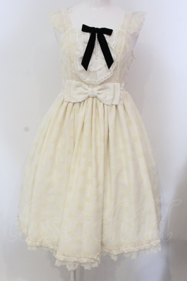 画像1: Angelic Pretty / フロッキーDot Frillジャンパースカート  アイボリー O-25-05-12-009-AP-OP-IG-OS (1)
