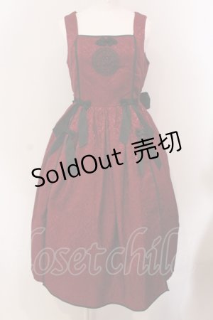 画像: axes femme kawaii / 牡丹刺繍チャイナジャンスカ M ワイン O-25-05-12-024-AX-OP-OW-OS
