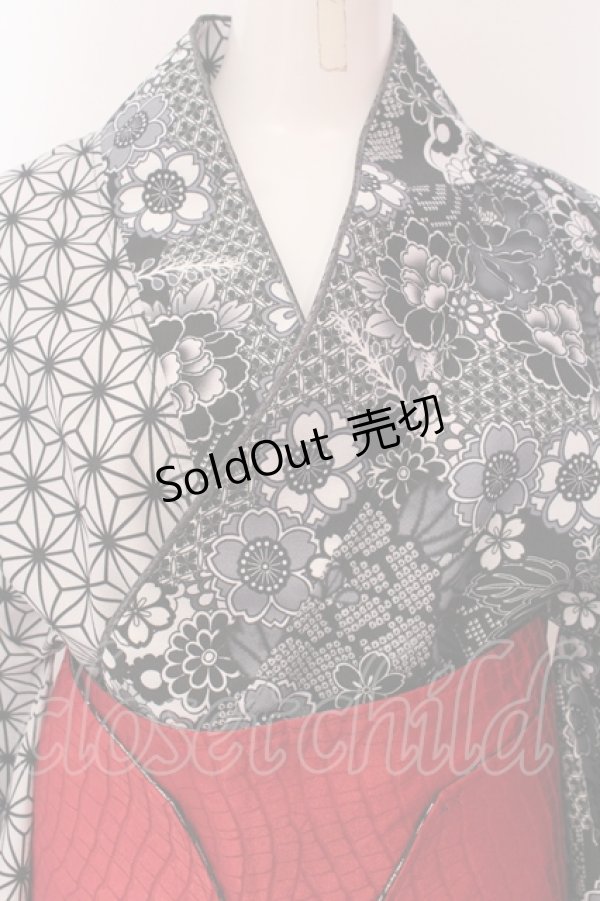 画像2: Qutie Frash / 2024 浴衣3点セット  ブラック O-25-05-13-028-QU-OP-OW-OS (2)