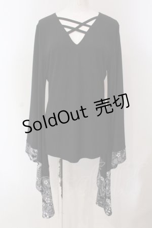 画像: Qutie Frash / プレミアムセット2024-朧月- 着物袖インナーT  ブラック O-25-05-13-031-QU-TO-OW-ZI