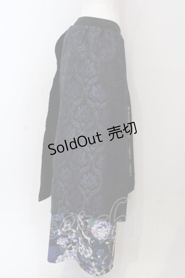 画像3: Qutie Frash / 和柄ワイドパンツ  ブルー O-25-05-13-034-QU-PA-OW-ZI (3)