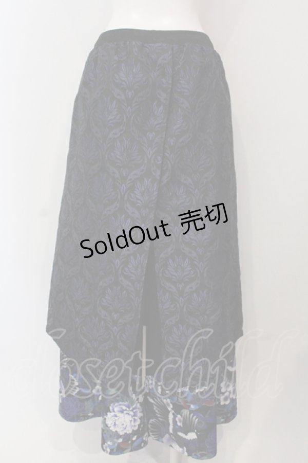 画像4: Qutie Frash / 和柄ワイドパンツ  ブルー O-25-05-13-034-QU-PA-OW-ZI (4)