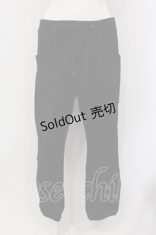 画像1: 【SALE】RNA / スリムカーゴスウェットデニム M ブラック O-25-05-13-036-PU-PA-OW-ZT001 (1)