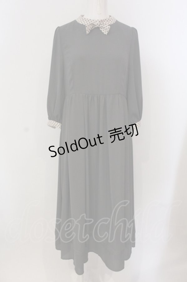 画像1: Maison de FLEUR Petite Robe canone / ブリジットが注ぐサイダーワンピース M グレー O-25-05-13-042-EL-OP-OW-OS (1)