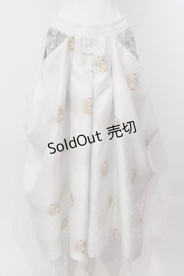 画像1: Qutie Frash / 8分丈袴ロンスカ  ホワイト O-25-05-13-005-QU-SK-OW-OS (1)