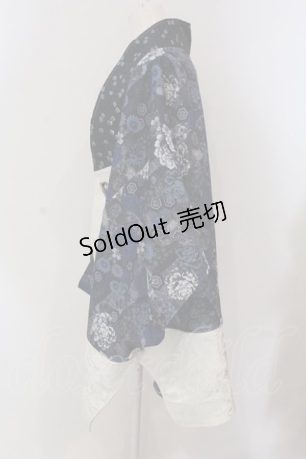 画像2: Qutie Frash / 和柄ポンチョ  ブルー O-25-05-13-058-QU-JA-IG-OS (2)