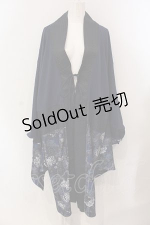 画像: Qutie Frash / 着物ロングカーデ  ブルー O-25-05-13-059-QU-JA-IG-OS