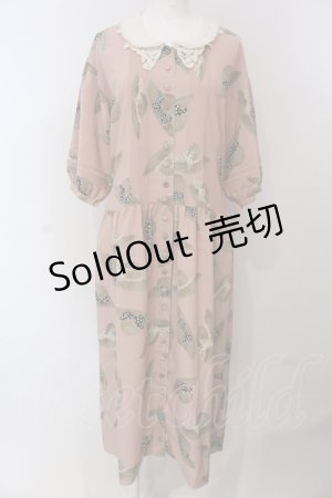 画像: PINK HOUSE / 麦わら帽子プリントワンピース  ピンク O-25-05-13-065-LO-OP-IG-OS