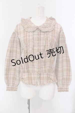 画像: PINK HOUSE / マドラスチェックフリルブラウス  ピンク系 O-25-05-13-075-LO-BL-IG-OS