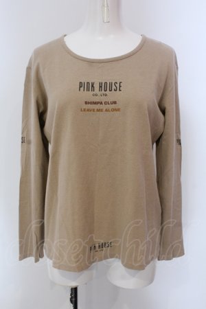 画像: PINK HOUSE / ロゴプリントカットソー  ピンクベージュ O-25-05-13-076-LO-TO-IG-OS