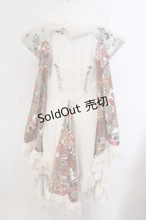 画像4: Qutie Frash / オフショル着物カーデ  ホワイト×レッド O-25-05-13-010-QU-TO-OW-OS (4)