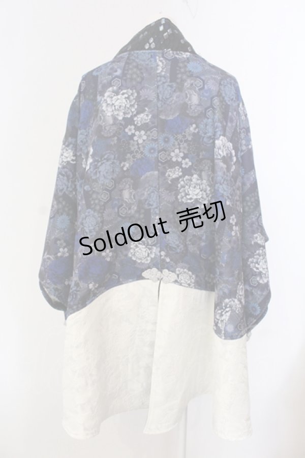 画像3: Qutie Frash / 和柄ポンチョ  ブルー O-25-05-13-012-QU-JA-OW-OS (3)