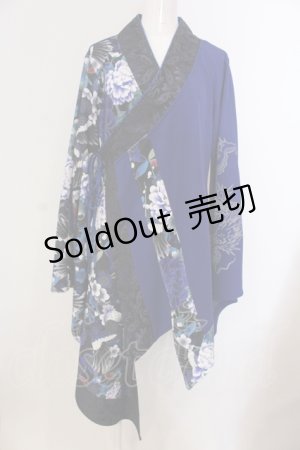画像: Qutie Frash / 着物カーデ  ブルー O-25-05-13-015-QU-JA-OW-OS