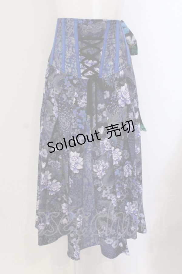 画像1: Qutie Frash / リボン袴コルセット  ブルー O-25-05-13-018-QU-SK-OW-OS (1)