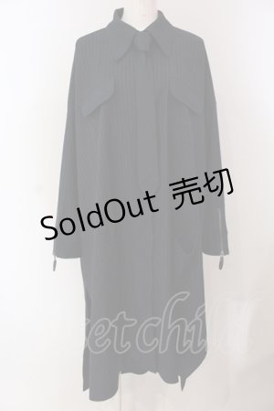 画像: Qutie Frash / ネクタイ付きBIGシャツ  ネイビー O-25-05-13-023-QU-BL-OW-OS