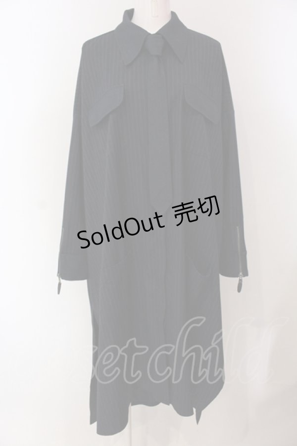 画像1: Qutie Frash / ネクタイ付きBIGシャツ  ネイビー O-25-05-13-023-QU-BL-OW-OS (1)