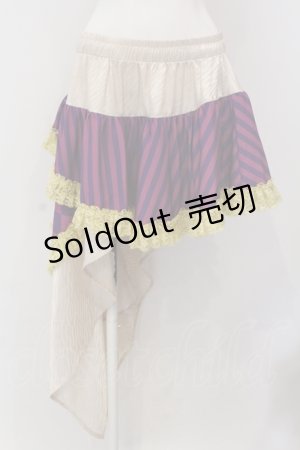 画像: Qutie Frash / ストライプ×ダイヤアシメラップスカート  パープル O-25-05-13-025-QU-SK-OW-OS