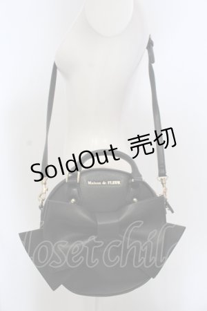 画像: 【SALE】Maison de FLEUR / 青木美沙子さんコラボ ラウンドリボンショルダーバッグ  クロ O-25-05-14-003-LO-BG-IG-ZTK013