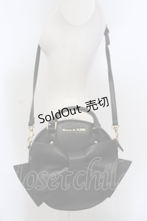 画像1: 【SALE】Maison de FLEUR / 青木美沙子さんコラボ ラウンドリボンショルダーバッグ  クロ O-25-05-14-003-LO-BG-IG-ZTK013 (1)