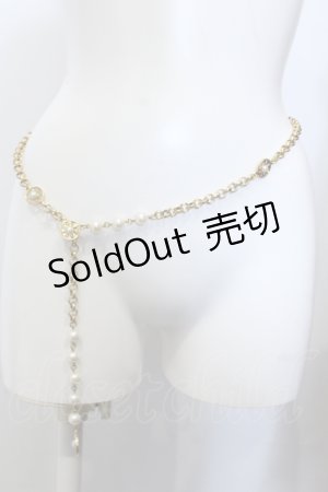 画像: INGEBORG / ロゴサークルパールチェーンベルト  ゴールド O-25-05-14-058-LO-ZA-IG-OS