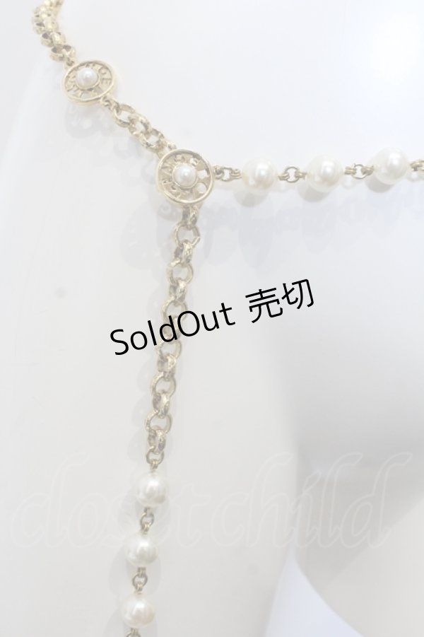 画像2: INGEBORG / ロゴサークルパールチェーンベルト  ゴールド O-25-05-14-058-LO-ZA-IG-OS (2)