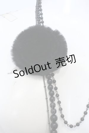 画像: INGEBORG / ラウンドファー多連ネックレス  クロ O-25-05-14-059-LO-AC-OW-ZT012