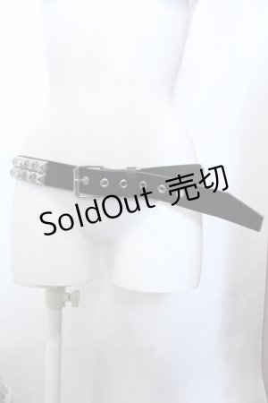 画像: ROMANTIC NEUROSIS / ２連 角ピラミッド鋲 ベルト  ブラック O-25-05-14-065-PU-ZA-OW-ZT445-F007