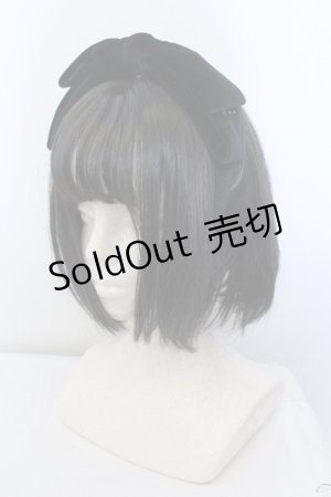 画像: Fi.n.t / ロゴ刺繍入りベロアリボンカチューシャ  クロ O-25-05-14-082-CA-AC-OW-ZT012