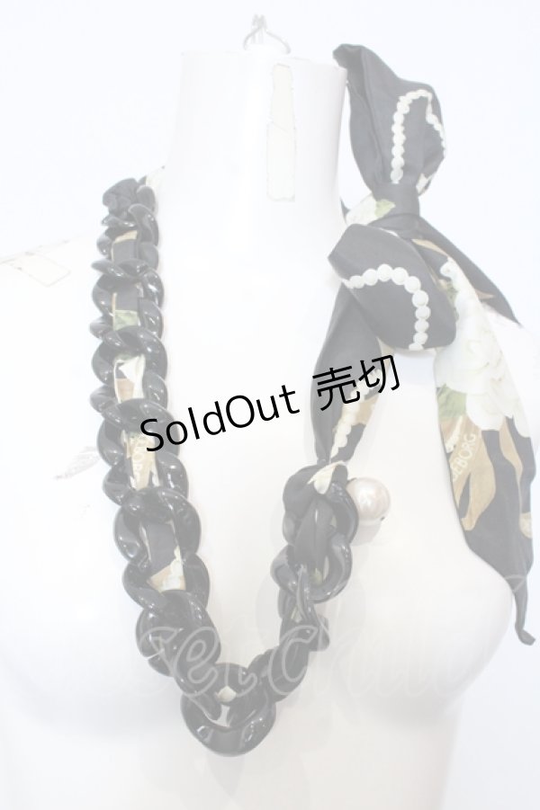 画像1: INGEBORG / チェーンスカーフネックレス  クロ O-25-05-14-030-LO-AC-IG-OS (1)