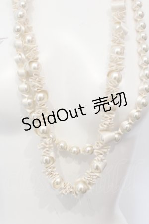 画像: INGEBORG / パールネックレスサテンリボン  アイボリー O-25-05-14-034-LO-AC-IG-OS