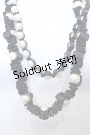 画像: INGEBORG / パールネックレスサテンリボン  クロ O-25-05-14-035-LO-AC-IG-ZT006