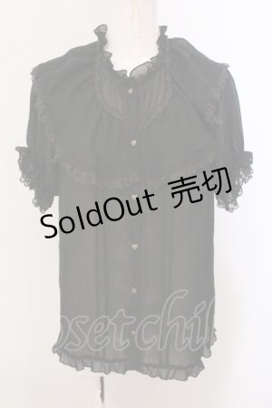 画像: axes femme / ビッグフリルフェミニンブラウス M クロ O-25-05-15-028-AX-BL-IG-OS