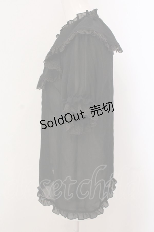 画像3: axes femme / ビッグフリルフェミニンブラウス M クロ O-25-05-15-028-AX-BL-IG-OS (3)