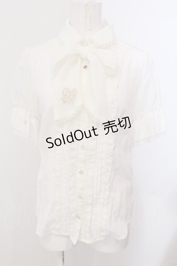 画像1: axes femme POETIQUE / ストーンボタンブラウス  オフシロ O-25-05-15-037-AX-BL-IG-OS (1)