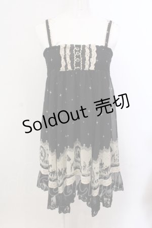 画像: axes femme / 童話柄2WAYチュニック M クロ×アイボリー O-25-05-15-038-AX-OP-IG-OS